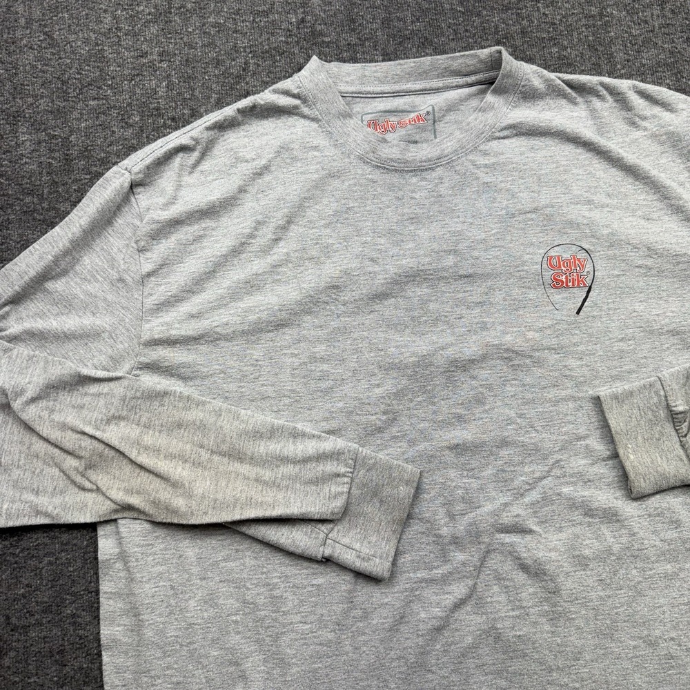 Shakespeare Ugly Stik Fishing Rods T Shirt Long Sleeve Mens Sz XL Gray